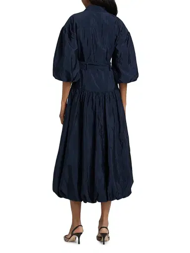 Cinq à Sept Women's Daliah Bubble-Hem Belted Midi-Shirtdress - Navy | Thumbnail 5 Cinq à Sept Women's Daliah Bubble-Hem Belted Midi-Shirtdress - Navy | Thumbnail 5