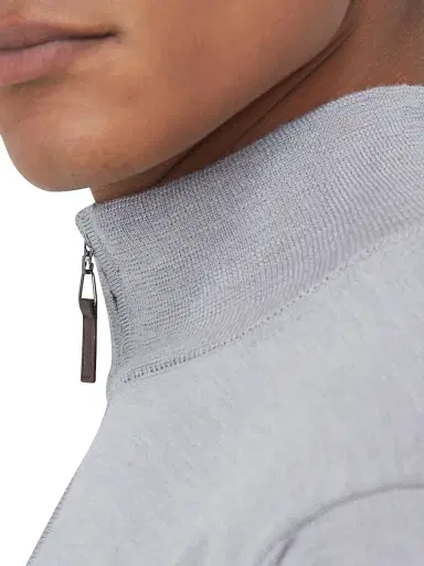 Bugatchi Men's Spencer Wool Half-Zip Sweater - Platinum | Thumbnail 7 Bugatchi Men's Spencer Wool Half-Zip Sweater - Platinum | Thumbnail 7