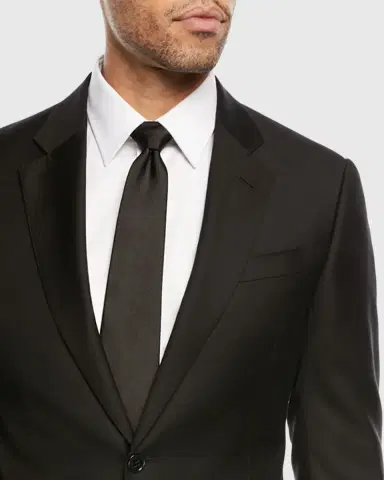 Emporio Armani Super 130s Wool Two-Piece Classic Fit Suit, Black | Thumbnail 2 Emporio Armani Super 130s Wool Two-Piece Classic Fit Suit, Black | Thumbnail 2
