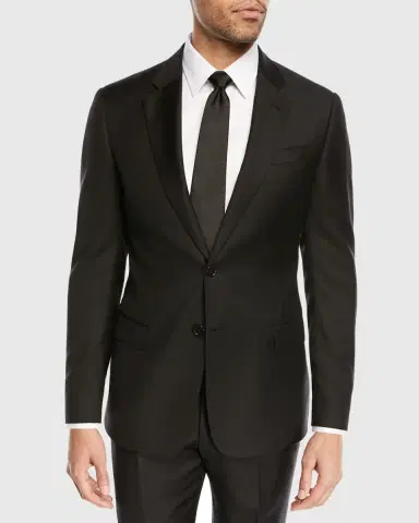 Emporio Armani Super 130s Wool Two-Piece Classic Fit Suit, Black | Thumbnail 3 Emporio Armani Super 130s Wool Two-Piece Classic Fit Suit, Black | Thumbnail 3