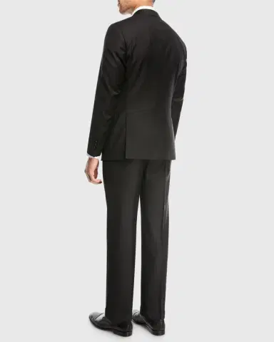 Emporio Armani Super 130s Wool Two-Piece Classic Fit Suit, Black | Thumbnail 4 Emporio Armani Super 130s Wool Two-Piece Classic Fit Suit, Black | Thumbnail 4