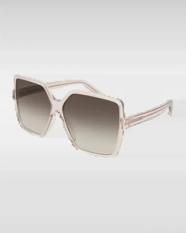 Saint Laurent SL 232 Betty Oversized Square Transparent Acetate Sunglasses, Nude | Thumbnail 2 Saint Laurent SL 232 Betty Oversized Square Transparent Acetate Sunglasses, Nude | Thumbnail 2