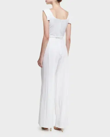 BLACK HALO Jackie Cap-Sleeve Belted Wide-Leg Jumpsuit | Thumbnail 2 BLACK HALO Jackie Cap-Sleeve Belted Wide-Leg Jumpsuit | Thumbnail 2