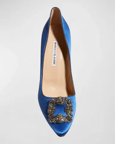 Manolo Blahnik Hangisi 105mm Satin High-Heel Pumps | Thumbnail 5 Manolo Blahnik Hangisi 105mm Satin High-Heel Pumps | Thumbnail 5