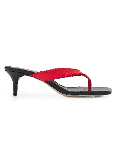 Cinq à Sept Women's Woven Leather Kitten-Heel Sandals - Bisou Black - Size 11 | Thumbnail 1 Cinq à Sept Women's Woven Leather Kitten-Heel Sandals - Bisou Black - Size 11 | Thumbnail 1