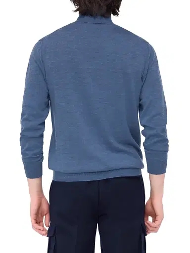 Bugatchi Men's Sawyer Turtleneck Sweater - Denim | Thumbnail 5 Bugatchi Men's Sawyer Turtleneck Sweater - Denim | Thumbnail 5