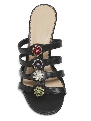 Cinq à Sept Women's Emmy Crystal-Embellished Strappy Leather Sandals - Black - Size 10 | Thumbnail 4 Cinq à Sept Women's Emmy Crystal-Embellished Strappy Leather Sandals - Black - Size 10 | Thumbnail 4