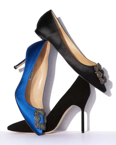 Manolo Blahnik Hangisi Crystal-Buckle Satin Flat | Thumbnail 2 Manolo Blahnik Hangisi Crystal-Buckle Satin Flat | Thumbnail 2