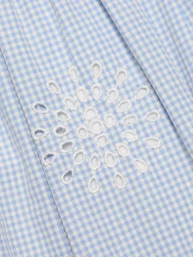 Cinq à Sept Women's Darcey Gingham Eyelet Midi-Dress - Lilac Opal Ivory - Size 16 | Thumbnail 7 Cinq à Sept Women's Darcey Gingham Eyelet Midi-Dress - Lilac Opal Ivory - Size 16 | Thumbnail 7