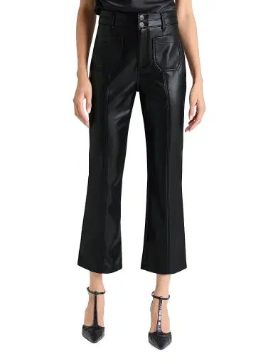 Cinq à Sept Women's Dorothea Faux Leather Cropped Flare Pants - Black | Thumbnail 3 Cinq à Sept Women's Dorothea Faux Leather Cropped Flare Pants - Black | Thumbnail 3