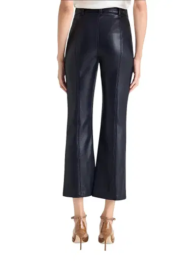 Cinq à Sept Women's Dorothea Faux Leather Cropped Flare Pants - Black | Thumbnail 4 Cinq à Sept Women's Dorothea Faux Leather Cropped Flare Pants - Black | Thumbnail 4