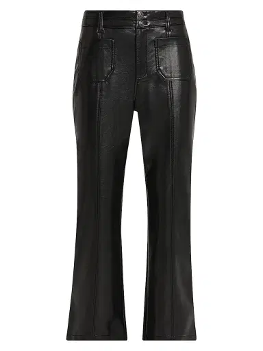 Cinq à Sept Women's Dorothea Faux Leather Cropped Flare Pants - Black | Thumbnail 1 Cinq à Sept Women's Dorothea Faux Leather Cropped Flare Pants - Black | Thumbnail 1
