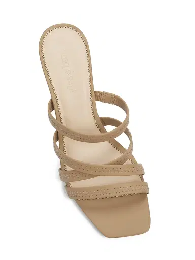 Cinq à Sept Women's Dana Strappy Leather Kitten Sandals - Brown Sugar - Size 9 | Thumbnail 4 Cinq à Sept Women's Dana Strappy Leather Kitten Sandals - Brown Sugar - Size 9 | Thumbnail 4