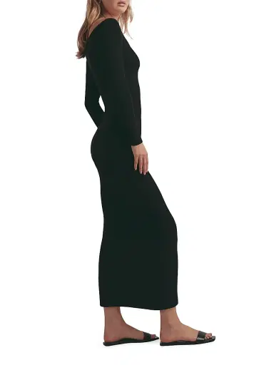 Favorite Daughter Women's The Sara Off-The-Shoulder Midi-Dress - Black - Size XS | Thumbnail 3 Favorite Daughter Women's The Sara Off-The-Shoulder Midi-Dress - Black - Size XS | Thumbnail 3