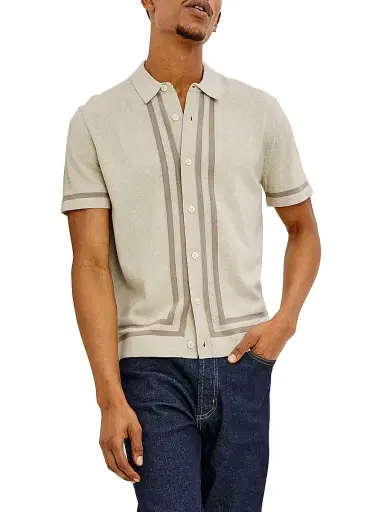 Rails Men's Leo Cotton-Blend Shirt - Driftwood Melange | Thumbnail 6 Rails Men's Leo Cotton-Blend Shirt - Driftwood Melange | Thumbnail 6