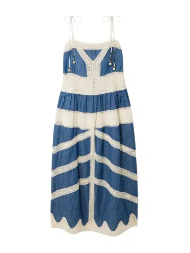 Zimmermann Awaken Lace-trimmed Denim Midi Dress | Thumbnail 1 Zimmermann Awaken Lace-trimmed Denim Midi Dress | Thumbnail 1