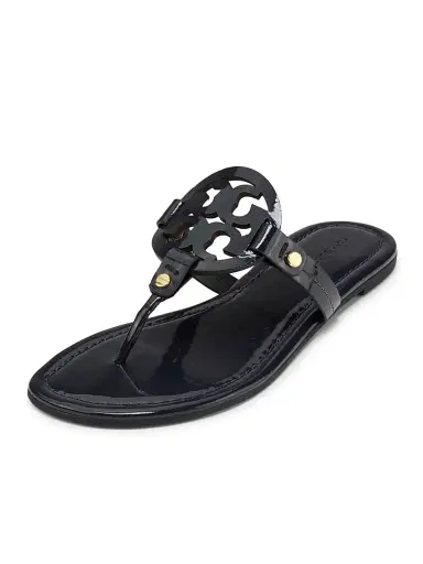 Tory Burch Women's Miller Patent Leather Thong Sandals - Navy | Thumbnail 2 Tory Burch Women's Miller Patent Leather Thong Sandals - Navy | Thumbnail 2