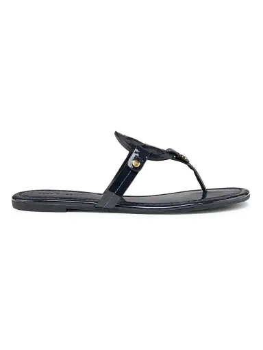 Tory Burch Women's Miller Patent Leather Thong Sandals - Navy | Thumbnail 1 Tory Burch Women's Miller Patent Leather Thong Sandals - Navy | Thumbnail 1