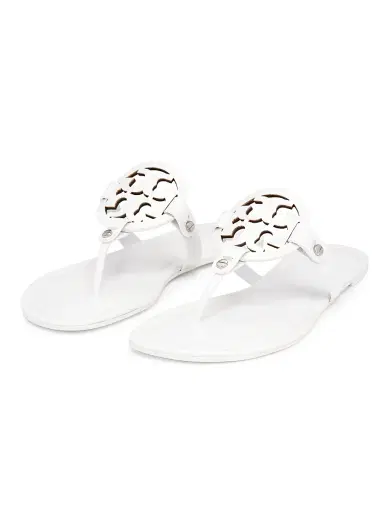 Tory Burch Women's Miller Patent Leather Thong Sandals - Optic White | Thumbnail 2 Tory Burch Women's Miller Patent Leather Thong Sandals - Optic White | Thumbnail 2