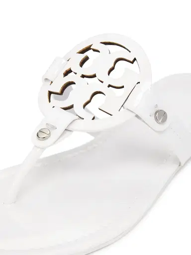 Tory Burch Women's Miller Patent Leather Thong Sandals - Optic White | Thumbnail 5 Tory Burch Women's Miller Patent Leather Thong Sandals - Optic White | Thumbnail 5