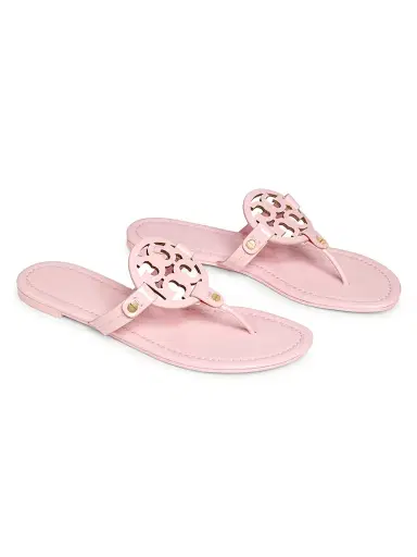 Tory Burch Women's Miller Leather Thong Sandals - Pink - Size 9.5 | Thumbnail 1 Tory Burch Women's Miller Leather Thong Sandals - Pink - Size 9.5 | Thumbnail 1