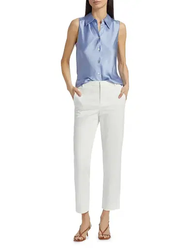 Vince Women's Avery Mid-Rise Chino Pants | Thumbnail 2 Vince Women's Avery Mid-Rise Chino Pants | Thumbnail 2