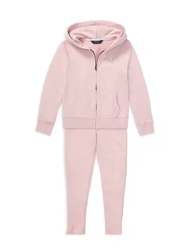 Polo Ralph Lauren Little Girl's French Terry Hoodie - Pink | Thumbnail 2 Polo Ralph Lauren Little Girl's French Terry Hoodie - Pink | Thumbnail 2