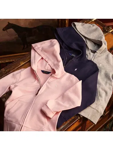 Polo Ralph Lauren Little Girl's French Terry Hoodie - Pink | Thumbnail 4 Polo Ralph Lauren Little Girl's French Terry Hoodie - Pink | Thumbnail 4