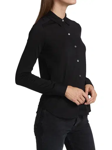 Theory Women's Riduro Organic Cotton Shirt - Black 001 | Thumbnail 4 Theory Women's Riduro Organic Cotton Shirt - Black 001 | Thumbnail 4