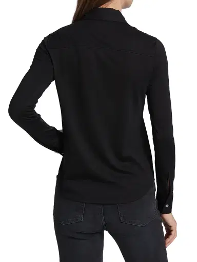 Theory Women's Riduro Organic Cotton Shirt - Black 001 | Thumbnail 5 Theory Women's Riduro Organic Cotton Shirt - Black 001 | Thumbnail 5
