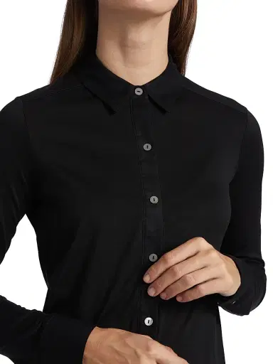 Theory Women's Riduro Organic Cotton Shirt - Black 001 | Thumbnail 6 Theory Women's Riduro Organic Cotton Shirt - Black 001 | Thumbnail 6