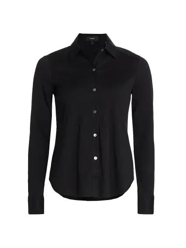 Theory Women's Riduro Organic Cotton Shirt - Black 001 | Thumbnail 1 Theory Women's Riduro Organic Cotton Shirt - Black 001 | Thumbnail 1