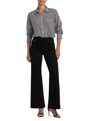Frame Women's The Reboot Cropped Flare Trousers - Black - Size 12 | Thumbnail 2 Frame Women's The Reboot Cropped Flare Trousers - Black - Size 12 | Thumbnail 2