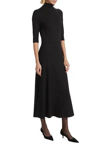 Vince Women's Turtleneck Knit Midi-Dress - Black | Thumbnail 3 Vince Women's Turtleneck Knit Midi-Dress - Black | Thumbnail 3