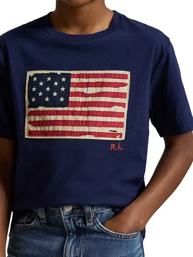 Polo Ralph Lauren Little Boy's & Boy's American Flag T-Shirt - Cruise Navy | Thumbnail 3 Polo Ralph Lauren Little Boy's & Boy's American Flag T-Shirt - Cruise Navy | Thumbnail 3