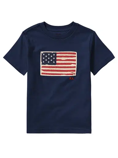 Polo Ralph Lauren Little Boy's & Boy's American Flag T-Shirt - Cruise Navy | Thumbnail 1 Polo Ralph Lauren Little Boy's & Boy's American Flag T-Shirt - Cruise Navy | Thumbnail 1