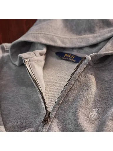 Polo Ralph Lauren Little Girl's French Terry Hoodie - Light Grey | Thumbnail 4 Polo Ralph Lauren Little Girl's French Terry Hoodie - Light Grey | Thumbnail 4