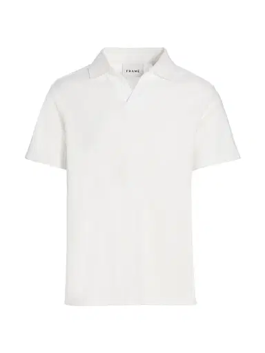Frame Men's Johnny Collar Polo Shirt - Off White - Size XXL | Thumbnail 1 Frame Men's Johnny Collar Polo Shirt - Off White - Size XXL | Thumbnail 1