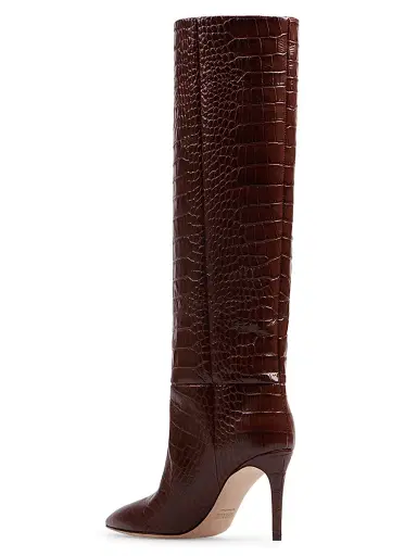 Paris Texas Women's Stiletto 85MM Crocodile-Embossed Leather Boots - Brown | Thumbnail 3 Paris Texas Women's Stiletto 85MM Crocodile-Embossed Leather Boots - Brown | Thumbnail 3