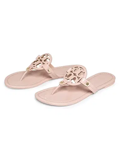 Tory Burch Women's Miller Patent Leather Thong Sandals - Sea Shell | Thumbnail 2 Tory Burch Women's Miller Patent Leather Thong Sandals - Sea Shell | Thumbnail 2