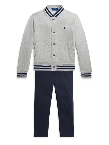 Polo Ralph Lauren Little Boy's & Boy's Knit Bomber Jacket - Andover Heather | Thumbnail 2 Polo Ralph Lauren Little Boy's & Boy's Knit Bomber Jacket - Andover Heather | Thumbnail 2