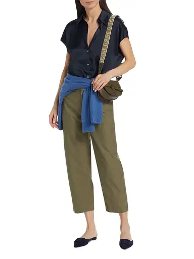 Vince Women's Cap-Sleeve Silk Blouse - Coastal - Size XXS | Thumbnail 2 Vince Women's Cap-Sleeve Silk Blouse - Coastal - Size XXS | Thumbnail 2