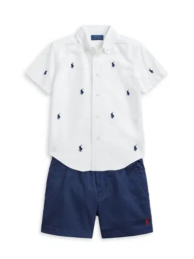 Polo Ralph Lauren Little Boy's & Boy's Cotton Flat Front Shorts - Newport Navy - Size 3 | Thumbnail 2 Polo Ralph Lauren Little Boy's & Boy's Cotton Flat Front Shorts - Newport Navy - Size 3 | Thumbnail 2