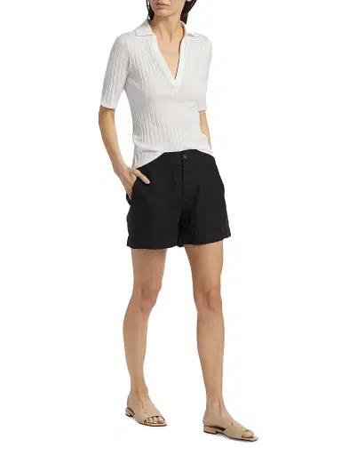 Vince Women's Mid-Rise Hemp Shorts | Thumbnail 2 Vince Women's Mid-Rise Hemp Shorts | Thumbnail 2