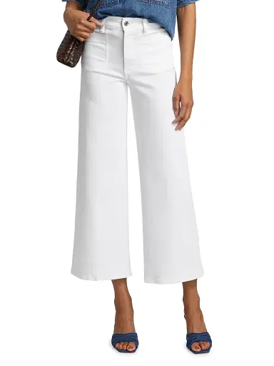 FRAME Women's Le Slim High-Rise Flared Cropped Jeans - White | Thumbnail 3 FRAME Women's Le Slim High-Rise Flared Cropped Jeans - White | Thumbnail 3