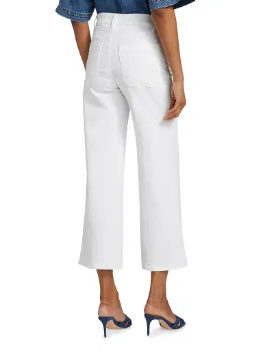 FRAME Women's Le Slim High-Rise Flared Cropped Jeans - White | Thumbnail 5 FRAME Women's Le Slim High-Rise Flared Cropped Jeans - White | Thumbnail 5