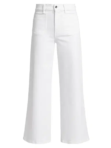 FRAME Women's Le Slim High-Rise Flared Cropped Jeans - White | Thumbnail 1 FRAME Women's Le Slim High-Rise Flared Cropped Jeans - White | Thumbnail 1