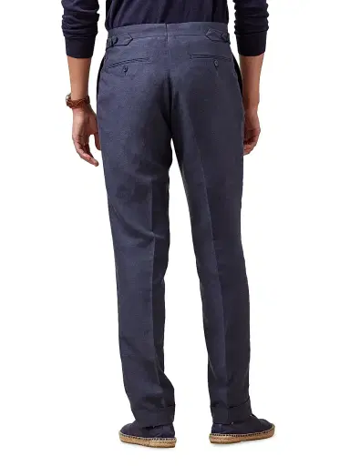 Ralph Lauren Purple Label Men's Gregory Hand-Tailored Silk-Linen Trousers | Thumbnail 4 Ralph Lauren Purple Label Men's Gregory Hand-Tailored Silk-Linen Trousers | Thumbnail 4
