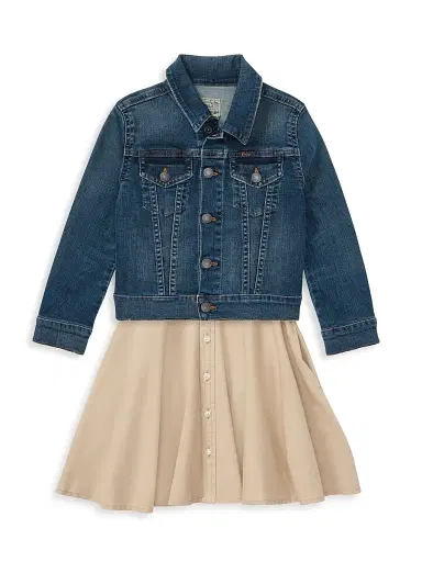 Polo Ralph Lauren Little Girl's & Girl's Belted Chino Dress - Beige | Thumbnail 2 Polo Ralph Lauren Little Girl's & Girl's Belted Chino Dress - Beige | Thumbnail 2