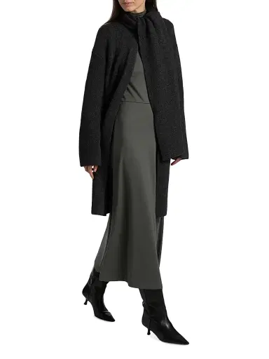 Vince Women's Draped Rib-Knit Car Coat | Thumbnail 3 Vince Women's Draped Rib-Knit Car Coat | Thumbnail 3